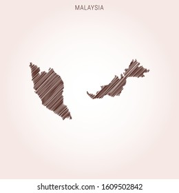 Scribble Map of Malaysia Design Template