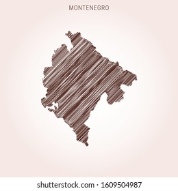 Scribble Map of Montenegro Design Template
