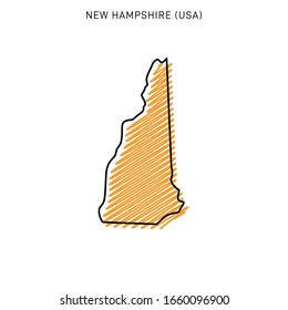 Scribble Map of New Hampshire Design Template