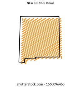 Scribble Map of New Mexico Design Template