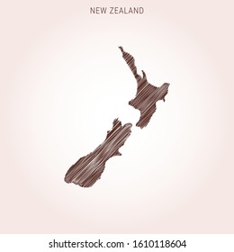Scribble Map of New Zealand Design Template