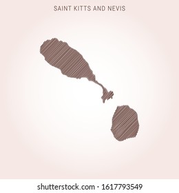 Scribble Map of Saint Kitts And Nevis Design Template