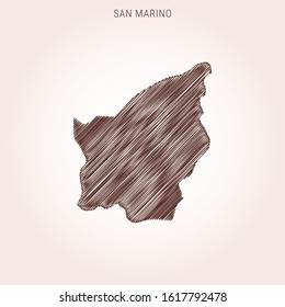 Scribble Map of San Marino Design Template