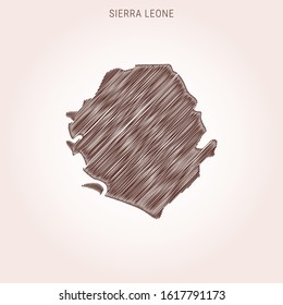 Scribble Map of Sierra Leone Design Template