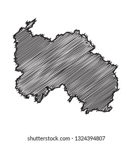 Scribble map. Sketch Country map black for infographic , brochures and presentations. isolated on white background. Vector illustration eps 10.