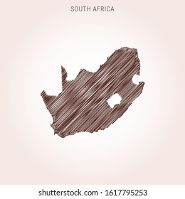 Scribble Map of South Africa Design Template