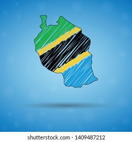 Scribble map of Tanzania. Sketch Country map for infographic, brochures and presentations, Stylized sketch map of Tanzania. Vector illustration eps 10.