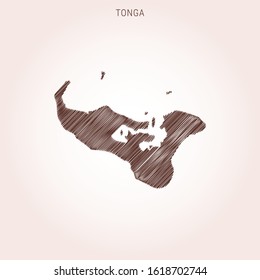 Scribble Map of Tonga Design Template