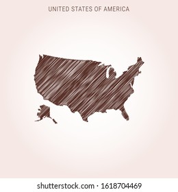 Scribble Map of United States of America Design Template