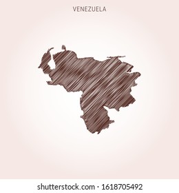 Scribble Map of Venezuela Design Template