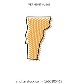Scribble Map of Vermont Design Template