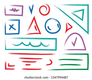 scribble mixed geometric shapes