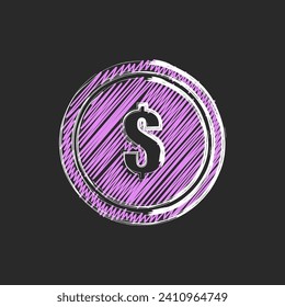 Scribble money dollars bills and coins, collage style infographic