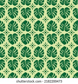 Scribble monstera deja un patrón tropical sin costura