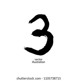 Scribble Numbers Design. Grunge Dirty Textured font. Vector.