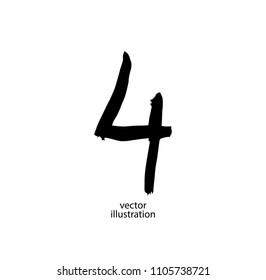 Scribble Numbers Design. Grunge Dirty Textured font. Vector.