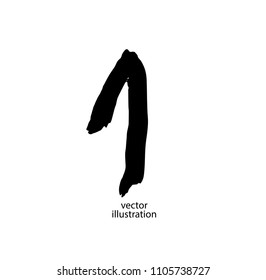 Scribble Numbers Design. Grunge Dirty Textured font. Vector.