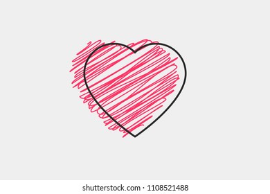Scribble offset Outline Heart