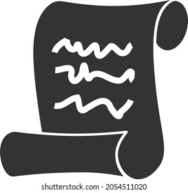 Scribble page roll vector illustration. Flat illustration iconic design of scribble page roll, isolated on a white background.