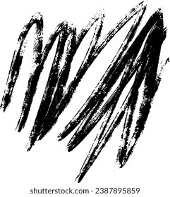 Scribble paintbrush stroke. Abstract artistic shape and spot drawn by hand. Textural grunge brushstroke.