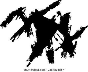 Scribble paintbrush stroke. Abstract artistic shape and spot drawn by hand. Textural grunge brushstroke.