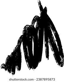 Scribble paintbrush stroke. Abstract artistic shape and spot drawn by hand. Textural grunge brushstroke.