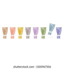 scribble pastel colored exclamation marks. hand drawn exclamation mark