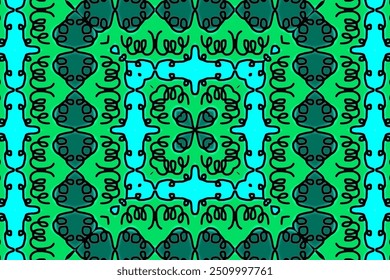 scribble pattern with green and blue background