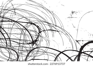 Escribar con pincel de pinceladas de lápiz o pluma. Dibujado a mano con cuadros caóticos de patrones abstractos de blanco negro al azar. Doodle para cubiertas, carteles y tarjetas. Vector.