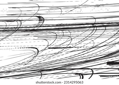 Scribble with pen or pencil strokes brush. Hand drawn with chaotic randomized abstract black white patterns scratches. Doodle for covers, posters and cards. Vector.