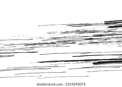Escribar con pincel de pinceladas de lápiz o pluma. Dibujado a mano con cuadros caóticos de patrones abstractos de blanco negro al azar. Doodle para cubiertas, carteles y tarjetas. Vector.