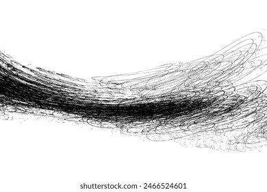 Scribble pen or pencil strokes brush. Drawn chaotic randomized abstract black white patterns scratches. Random doodle covers, posters and cards. Black charcoal pencil sketch textures Vector.