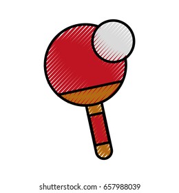 scribble ping pong paddle and ball