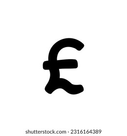 Scribble Pound Sterling GBR moneda money finance icono. Ilustración vectorial en el estilo del doodle de dibujos a mano aislado en fondo blanco. Para la decoración, tarjeta, presentación.