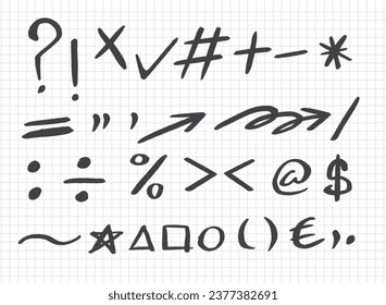 Scribble Punctuation Hand Drawing Vector Set