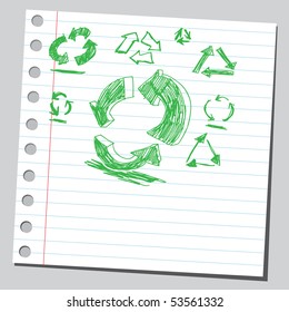 Scribble recycle signs