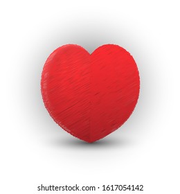 Scribble Red Stylish Elegant Heart Shape Sticker for Valentines Day