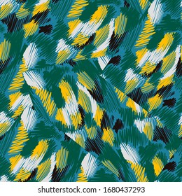 Scribble seamless pattern with freehand lines. 
