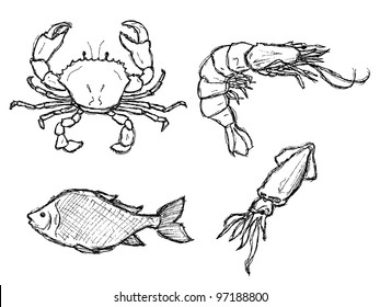 scribble series - seafood