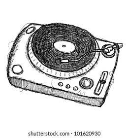 scribble series - turntable