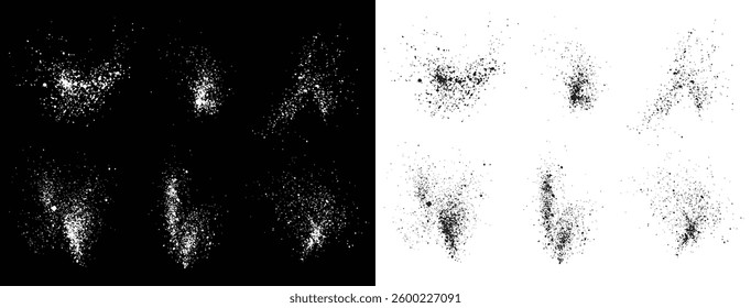 Scribble set of black and white color blood brush stroke banner background design