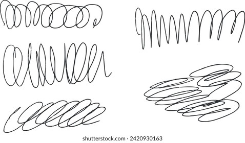 Scribble set. Hand drawn style. Doodle desogn elements 