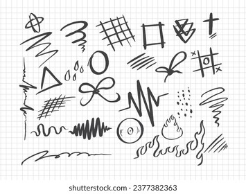 Scribble Set Vector Hand Drawing
