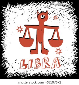 scribble sign of the zodiac libra