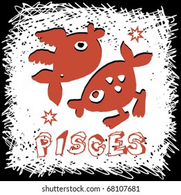 scribble sign of the zodiac pisces