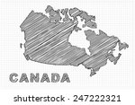 scribble sketch of Canada on grid,Vector illustration.