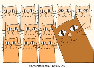 scribble sketch of cats