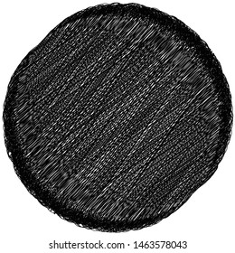 Scribble sketch circle. Sketchy circular shape