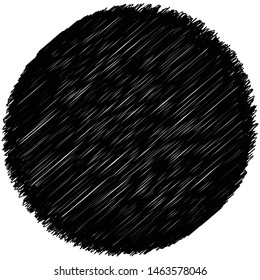 Scribble sketch circle. Sketchy circular shape
