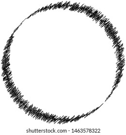 Scribble sketch circle. Sketchy circular shape